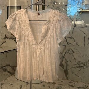 Free People Padma White Gauze Top Shirt XS NWOT